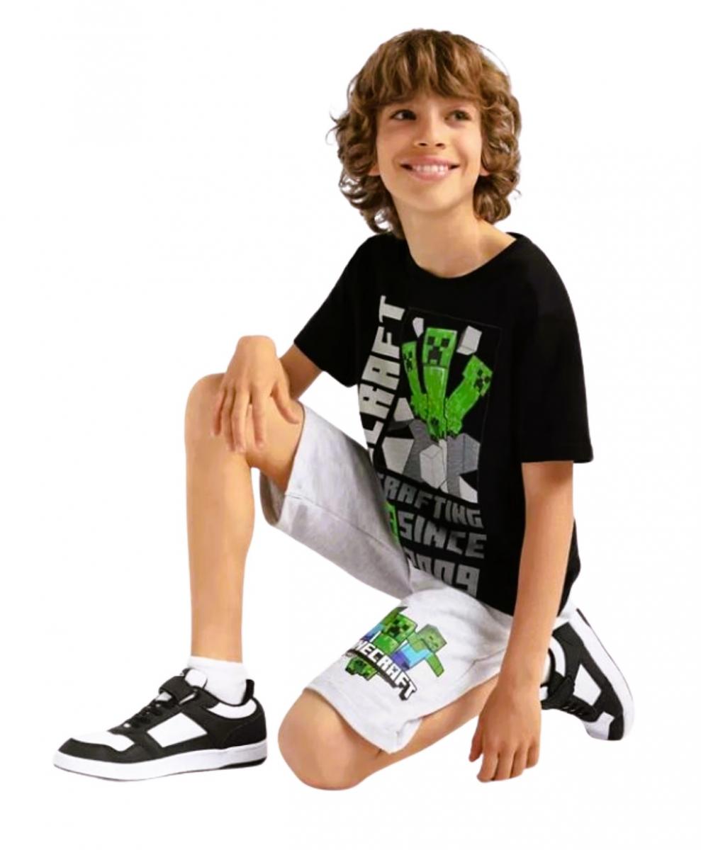 FASHION UK Šortky bermudy MINECRAFT šedé, vel. 152