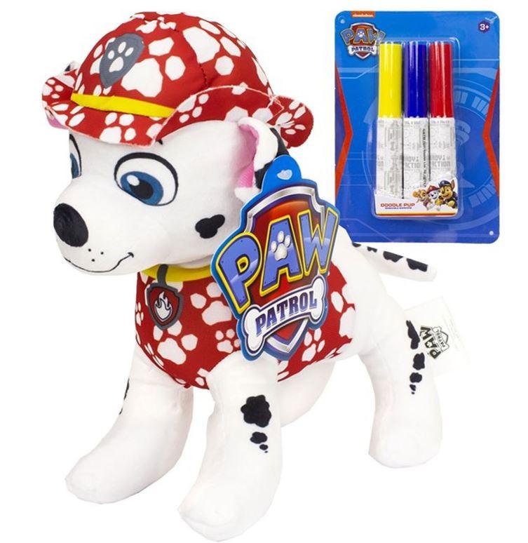 SAMBRO Plyšák k vybarvení TLAPKOVÁ PATROLA Marshall 28 cm