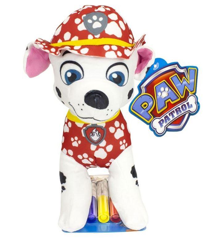 SAMBRO Plyšák k vybarvení TLAPKOVÁ PATROLA Marshall 28 cm