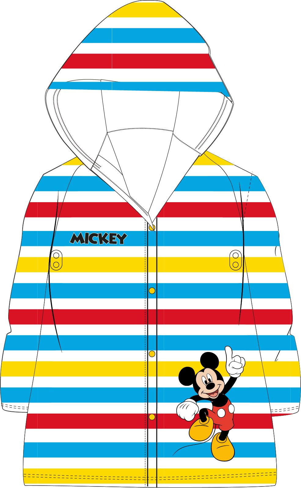 EPLUSM Pláštěnka MICKEY MOUSE proužek, vel. 122/128
