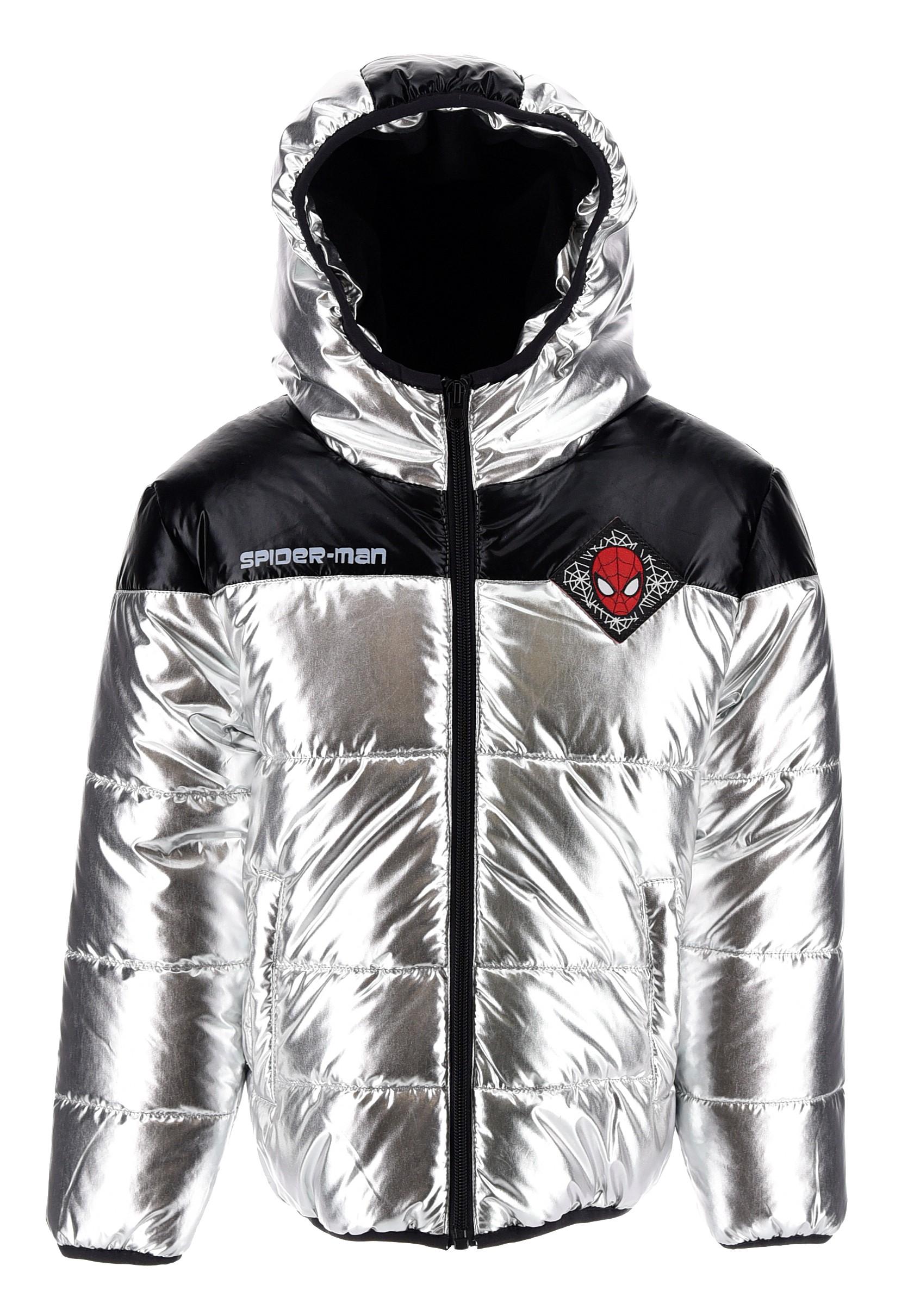 SUN CITY Zimní bunda SPIDERMAN stříbrno - černá vel. 128