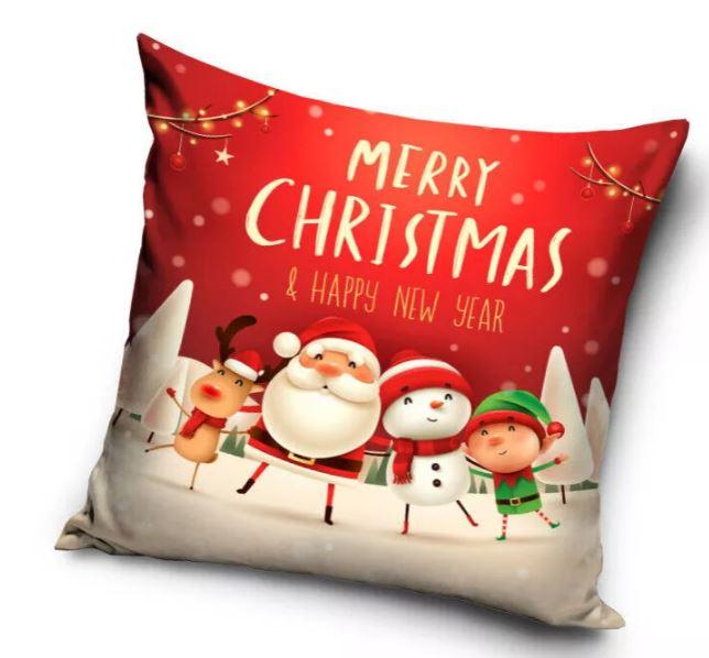 CARBOTEX Povlak na polštář VÁNOCE Santa a spol