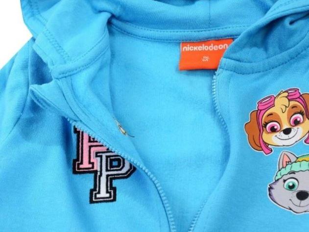 EPLUSM Mikina TLAPKOVÁ PATROLA s kapucí tyrkysová, vel. 122