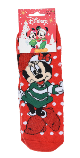 SUN CITY Vánoční ponožky MINNIE terry červené, vel. 23/26