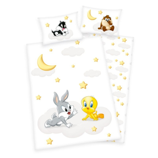 HERDING Povlečení do postýlky Looney Tunes baby Bio Bavlna Bio Bavlna, 100/135, 40/60 cm