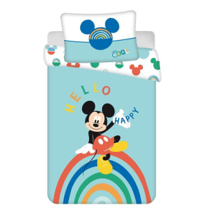 JERRY FABRICS Povlečení do postýlky Mickey rainbow baby, 100/135, 40/60 cm