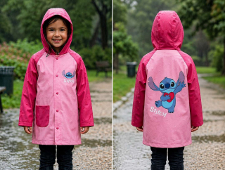 Pláštěnka LILO A STITCH růžová, vel. 104