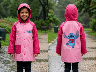 Pláštěnka LILO A STITCH růžová, vel. 116
