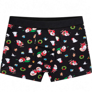 Pánské vánoční boxerky s modalem HAPPY XMAS – černé, vel. 2XL