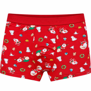 Pánské vánoční boxerky s modalem HAPPY XMAS – červené, vel. 2XL