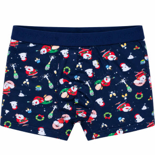 Pánské vánoční boxerky s modalem HAPPY XMAS – tmavě modré, vel. 2XL