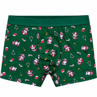 Pánské vánoční boxerky s modalem HAPPY XMAS – zelené, vel. 2XL