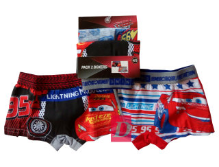 SUN CITY Boxerky CARS 2pack černé s bílými 92/98