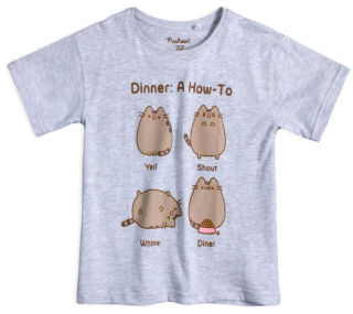 Dívčí tričko PUSHEEN šedé, vel. 134/140