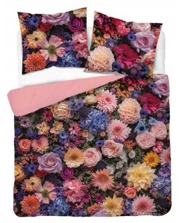 DETEXPOL Francouzské povlečení 3D Letní květy růžová micro Polyester - mikrovlákno, 220/200, 2x70/80 cm