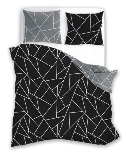 FARO Francouzské povlečení bavlněný satén Milagro Verde 07 Geometrie Bavlna - Satén, 220/200, 2x70/80 cm