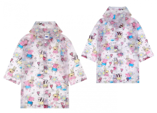 EPLUSM Pláštěnka PEPPA PIG průhledná transparentní, vel. 122/128