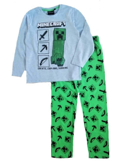 FASHION UK Pyžamo MINECRAFT šedozelené, vel. 128