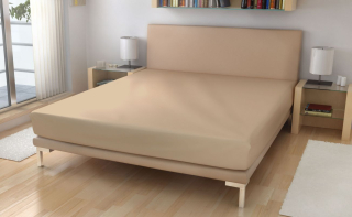 POLÁŠEK Nepropustné napínací jersey prostěradlo do postýlky bílá káva  Bavlna, polyuretanový zátěr, 60/120 cm