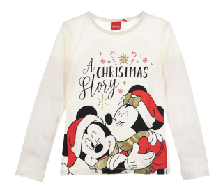 SUN CITY Triko / tričko MINNIE A Christmas Story vánoční krémové, vel. 104