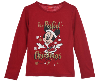 SUN CITY Triko / tričko MINNIE Perfect Christmas vánoční červené, vel. 98
