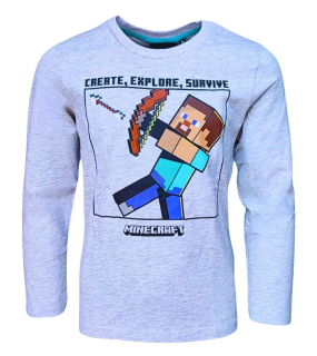 FASHION UK Triko MINECRAFT šedé, vel. 116