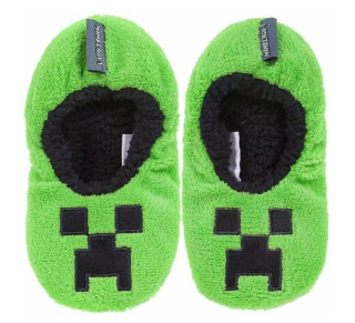 OFICIÁLNÍ LICENCE Bačkory MINECRAFT chlupaté zelené, vel. 31/32