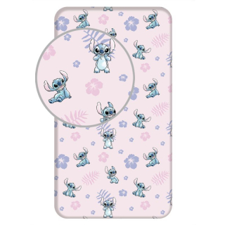JERRY FABRICS Prostěradlo Lilo and Stitch Pink Bavlna, 90/200 cm