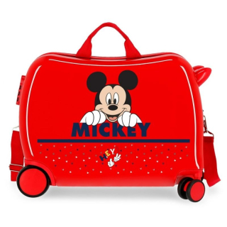 JOUMMABAGS Dětský kufřík odrážedlo na kolečkách Mickey Happy MAXI 50 x 38 x 20