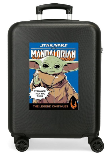JOUMMABAGS Cestovní kufr ABS Star Wars Mandalorian Yoda ABS skořepinový se zámkem 55 x 38 x 20