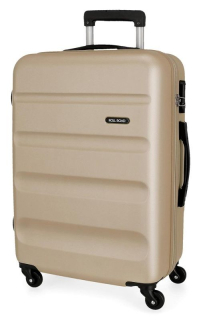 JOUMMABAGS Cestovní kufr ABS Roll Road Flex Champagne  ABS plast se zámkem, 65 cm