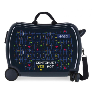 JOUMMABAGS Dětský kufřík odrážedlo na kolečkách Enso Gamer Navy MAXI 50 x 38 x 20