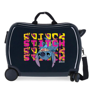 JOUMMABAGS Dětský kufřík odrážedlo na kolečkách Lilo and Stitch Face Down navy MAXI 50 x 38 x 20