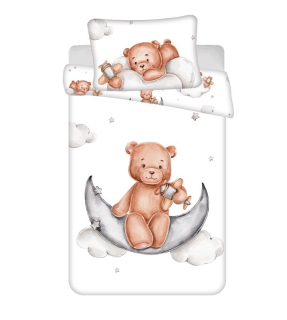 JERRY FABRICS Povlečení do postýlky Medvídek Plane baby Bavlna, 100/135, 40/60 cm