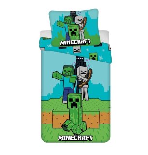 JERRY FABRICS Povlečení Minecraft Mobs here  Bavlna, 140/200, 70/90 cm