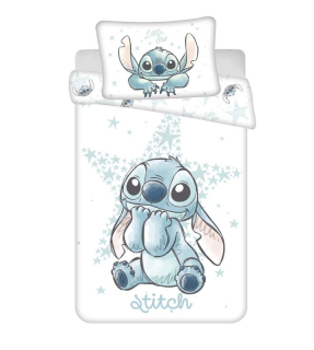 JERRY FABRICS Povlečení do postýlky Lilo and Stitch White Star baby Bavlna, 100/135, 40/60 cm