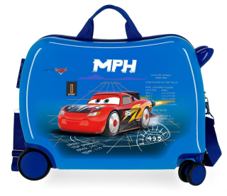 JOUMMABAGS Dětský kufřík odrážedlo na kolečkách CARS rocket racing blue MAXI 50 x 38 x 20