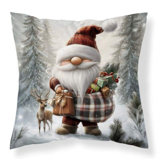 Vánoční povlak na polštářek TRPASLÍK CESTA mikrovlákno 40×40 cm