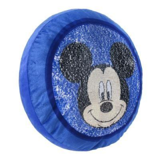 OFICIÁLNÍ LICENCE Polštářek MICKEY flitry modrý 30 x 30 x 30
