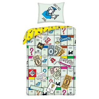 HALANTEX Povlečení ve vaku Monopoly Go Bavlna, 140/200, 70/90 cm