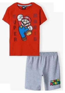 OFICIÁLNÍ LICENCE Pyžamo SUPER MARIO červenošedé, vel. 152