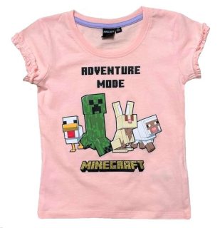 OFICIÁLNÍ LICENCE Tričko MINECRAFT růžové, vel. 140