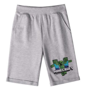 FASHION UK Šortky bermudy MINECRAFT šedé, vel. 152