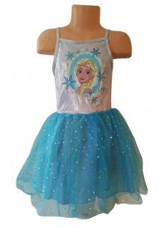 EPLUSM Šaty FROZEN ELSA holograf s tylem modré, vel. 104/110