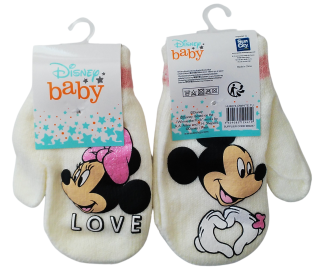 SUN CITY Palcové úpletové rukavice MINNIE baby krémové