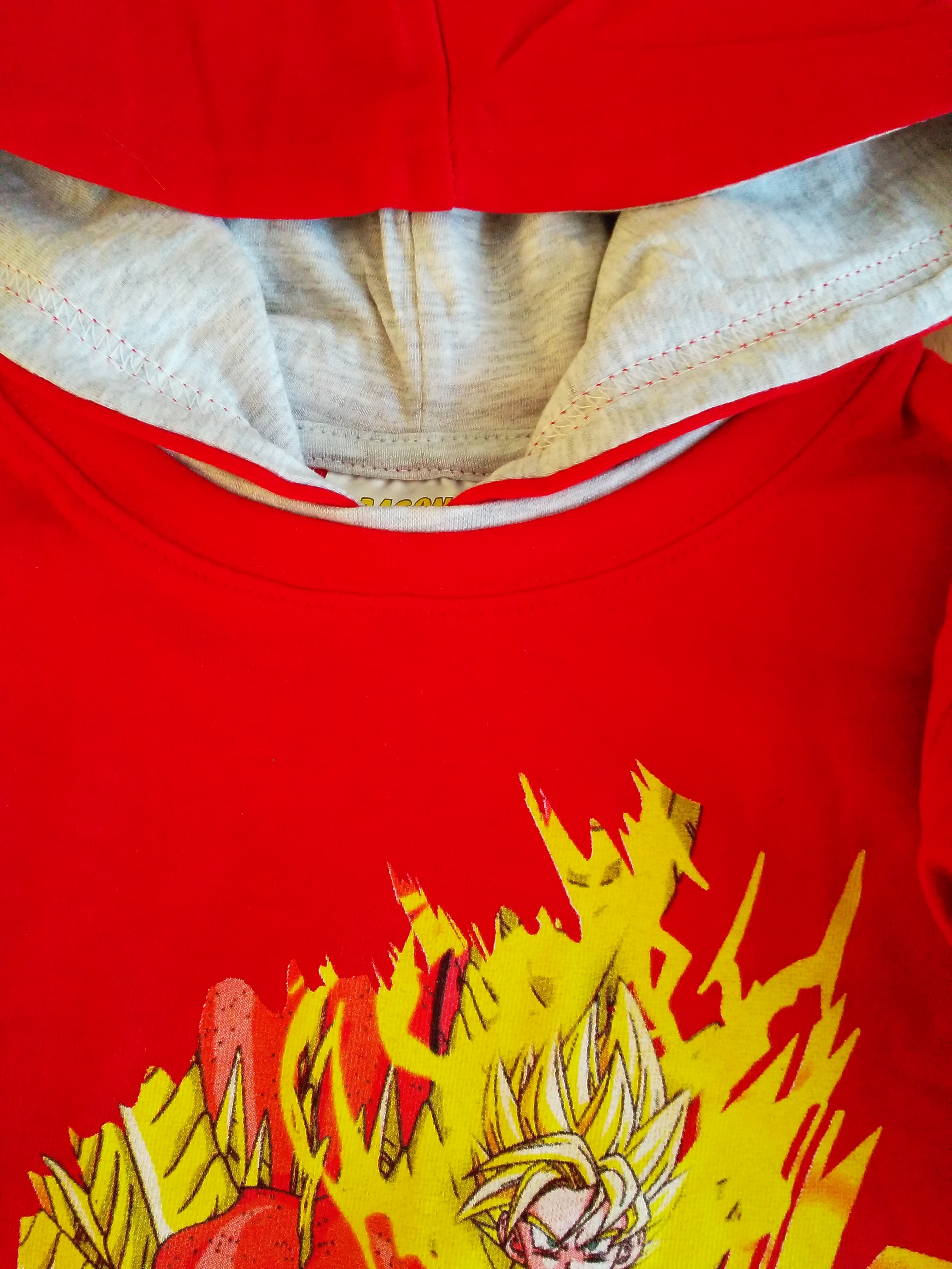 SUN CITY Mikina DRAGON BALL přes hlavu s kapucou červená, vel. 116/122