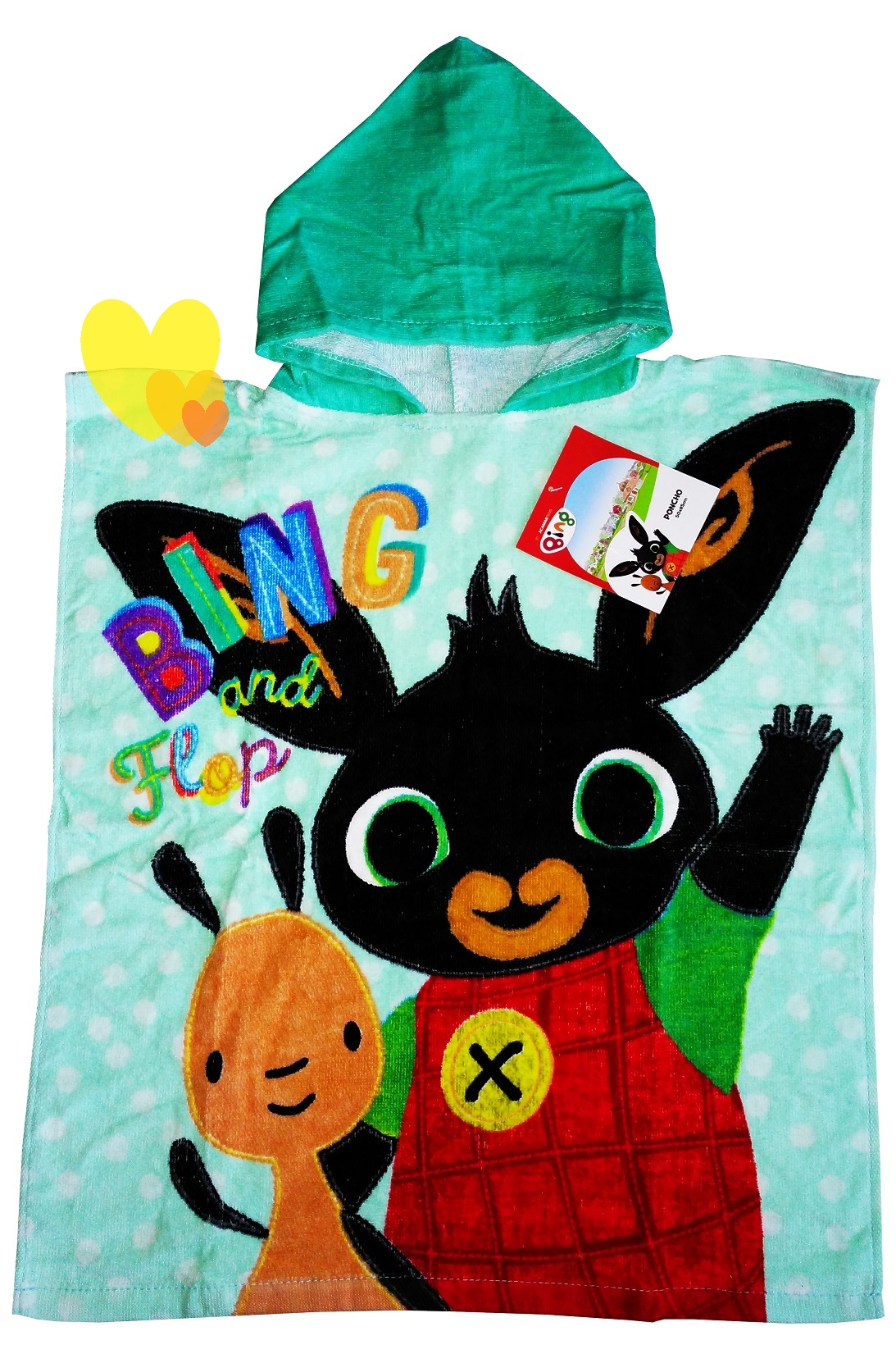 pončo KRÁLÍČEK BING - Bing, Flop a Sula s puntíky bavlna
