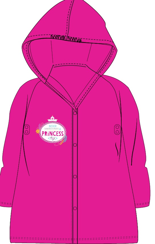 EPLUSM Pláštěnka PRINCEZNY dívčí růžová, vel. 110/116
