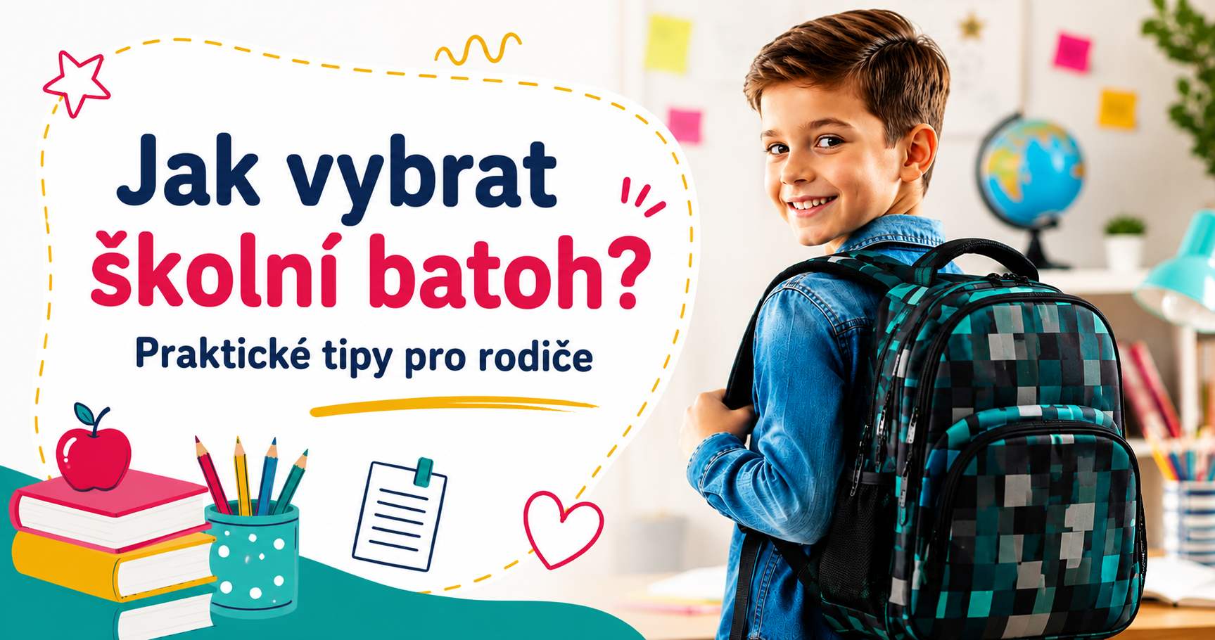 Jak vybrat školní batoh – praktické tipy pro rodiče, školák s batohem MINECRAFT před školou