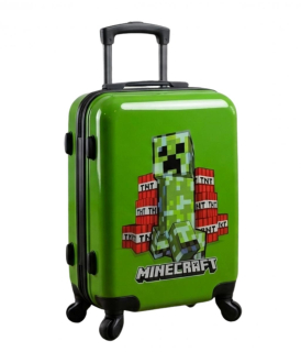 FASHION UK Cestovní kufr MINECRAFT skořepinový se zámkem 45 x 30 x 15